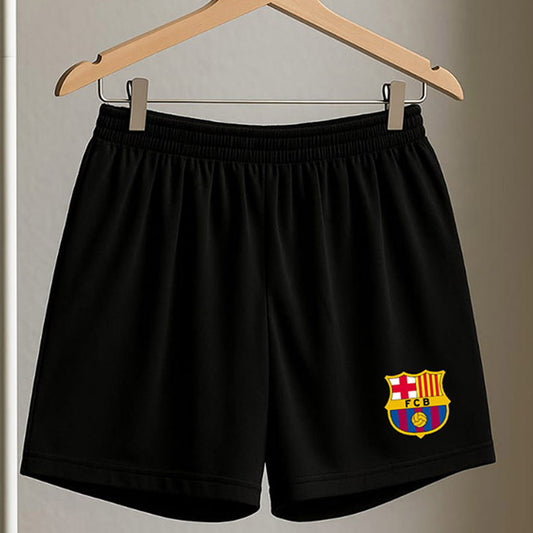 Barcelona Black Graphic Shorts