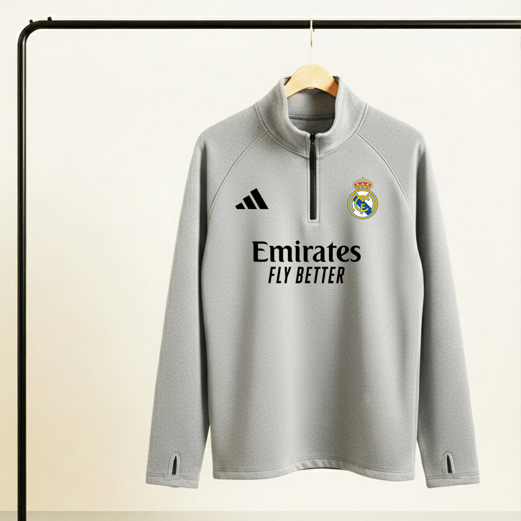 Real Madrid Grey Training Track Top 2025 – Big Size