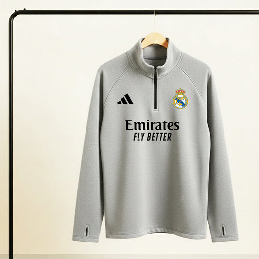 Real Madrid Grey Training Track Top 2025 – Big Size