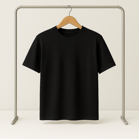 Black Plain Half Sleeve T-shirt – Special Sizes