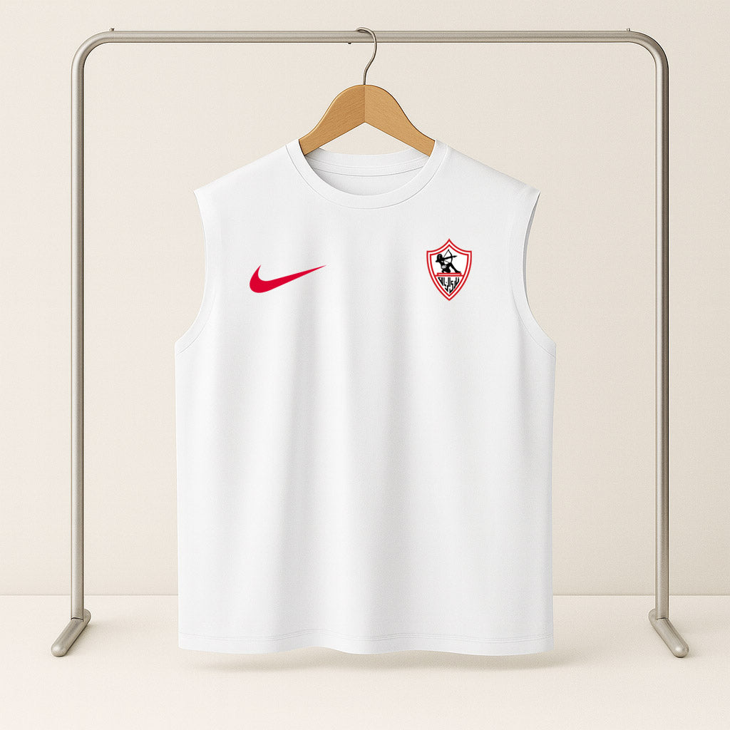 Zamalek White Graphic Sleeveless T-Shirt