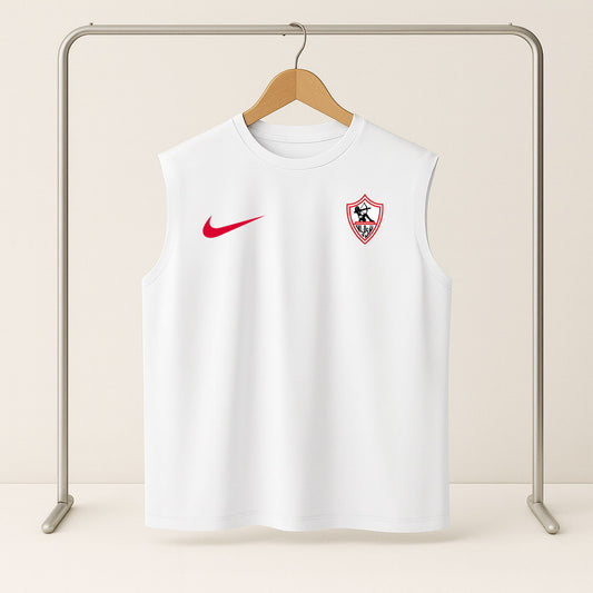 Zamalek White Graphic Sleeveless T-Shirt