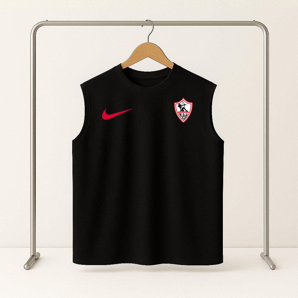 Zamalek Black Graphic Sleeveless T-Shirt