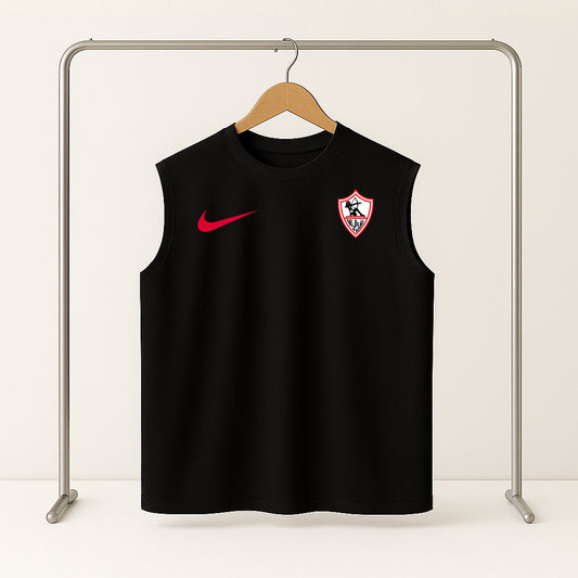 Zamalek Black Graphic Sleeveless T-Shirt
