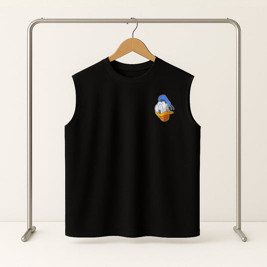 Duck Graphic Sleeveless Black T-Shirt