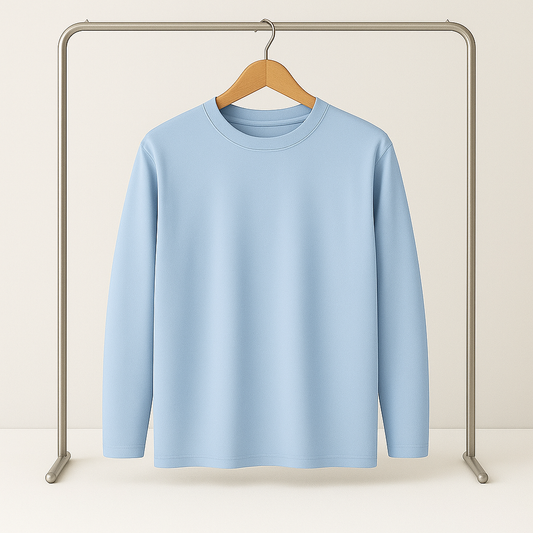 تي شيرت بأكمام سماء سادة - مقاسات خاصة