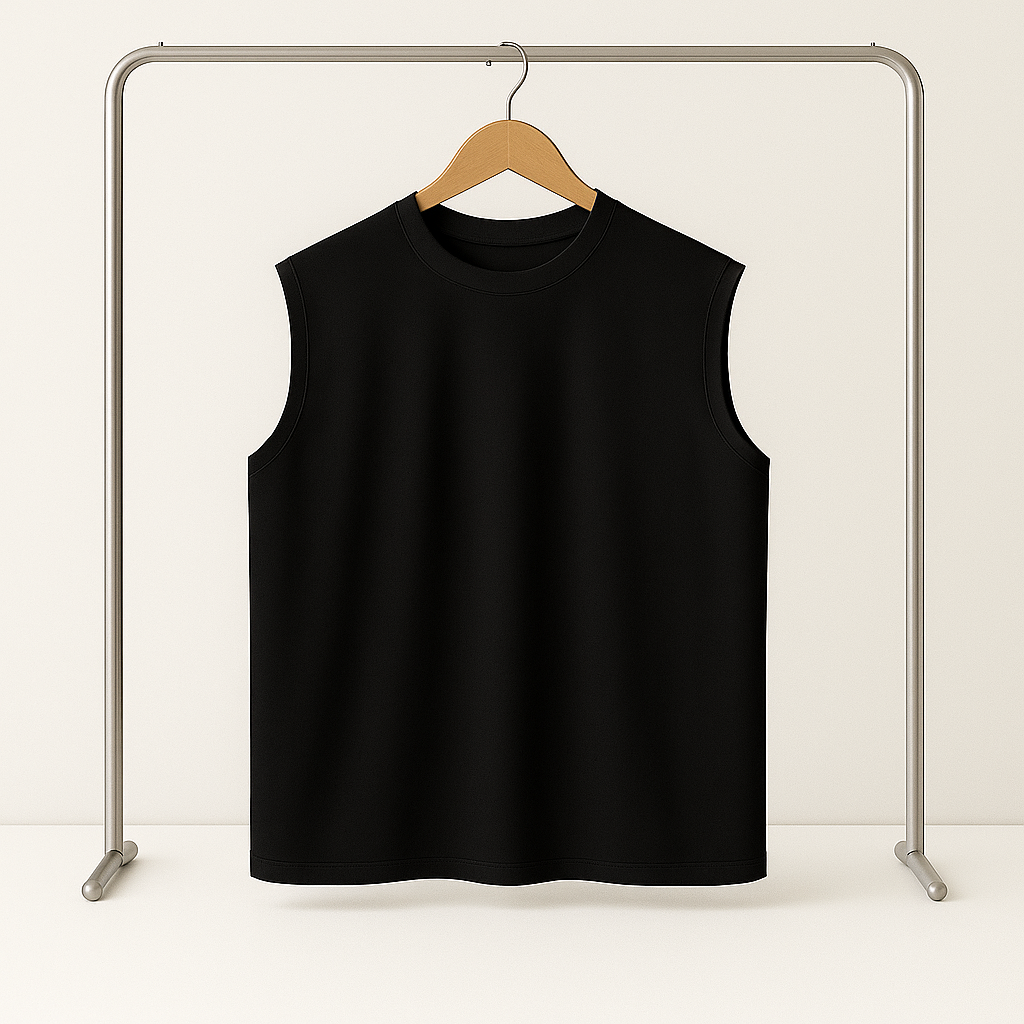 Plain Black Cut T-shirt – Special Sizes