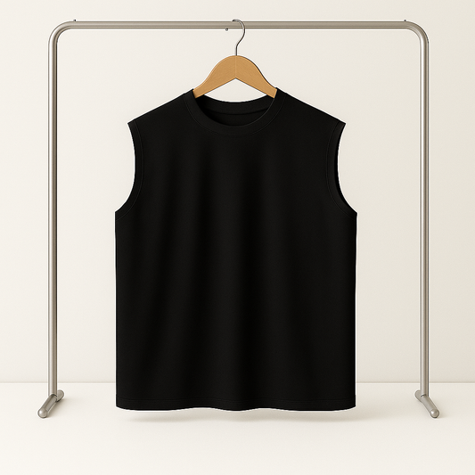 Plain Black Cut T-shirt – Special Sizes