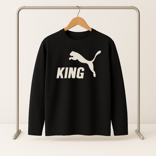 تيشيرت بوما كينج بأكمام طويلة - أسود (مقاسات خاصة)