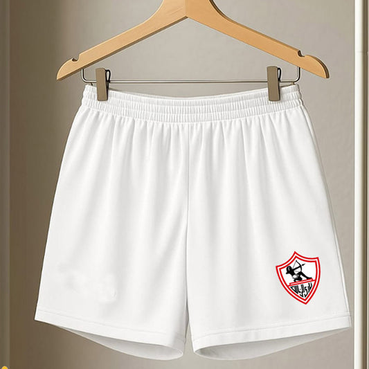 Zamalek White Graphic Shorts